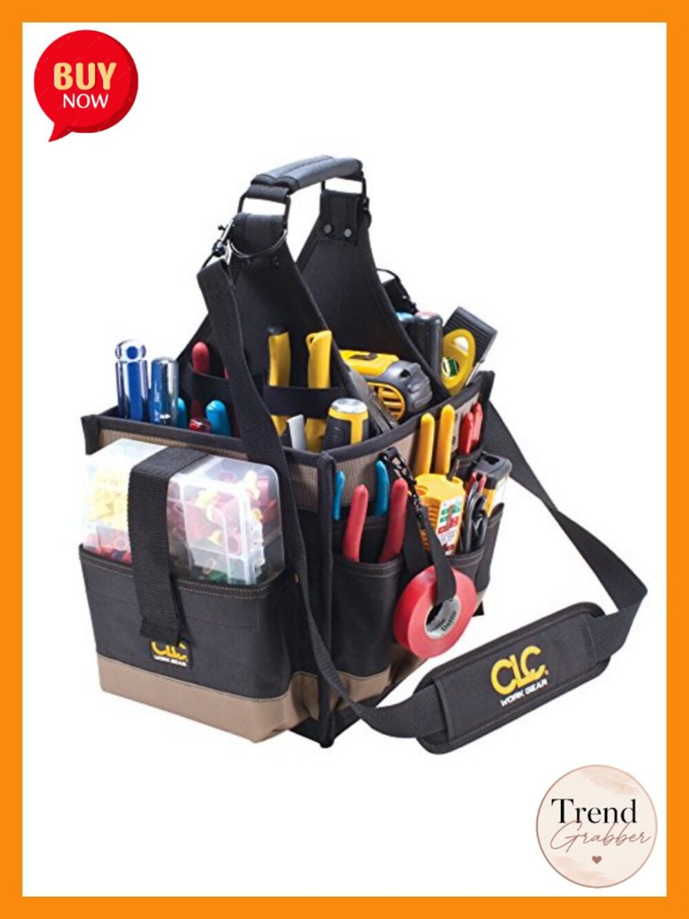 Custom Leathercraft 22 Pocket Tool Carrier Organizer Bag with Tray